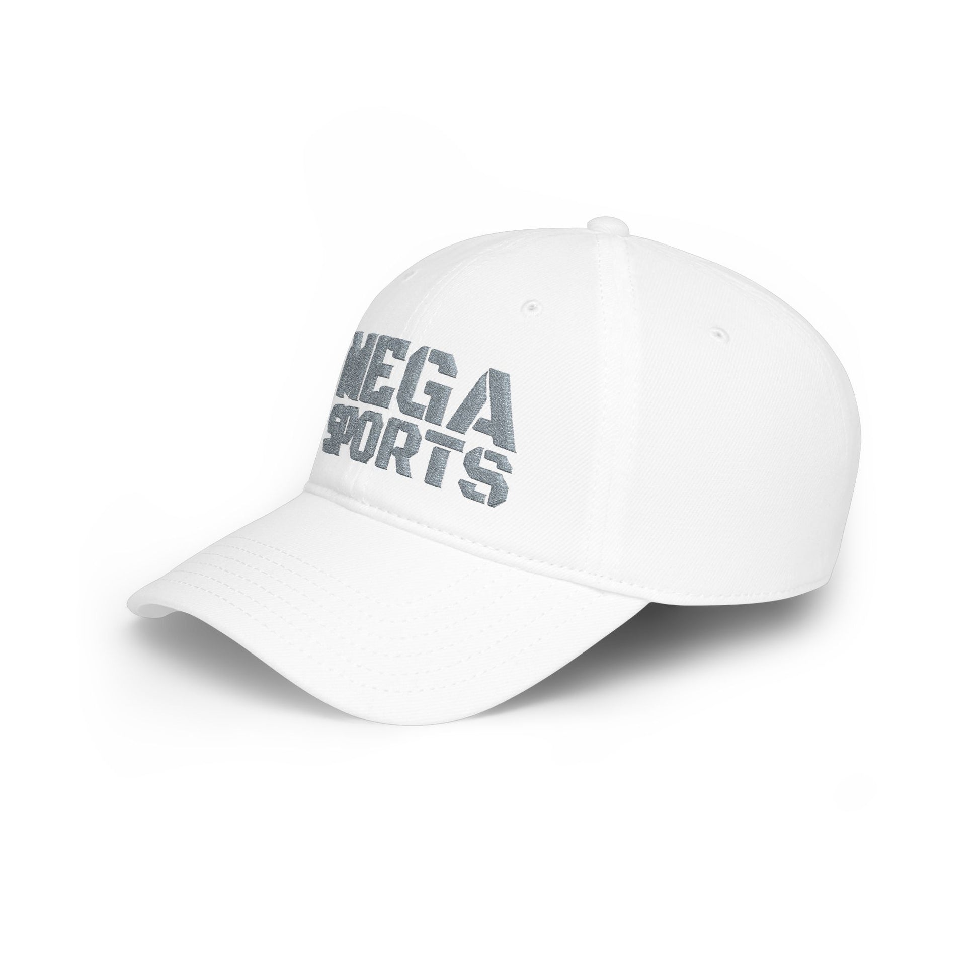 White MEGA Sports Grey Baseball Cap left side - UpNorth SPORTS