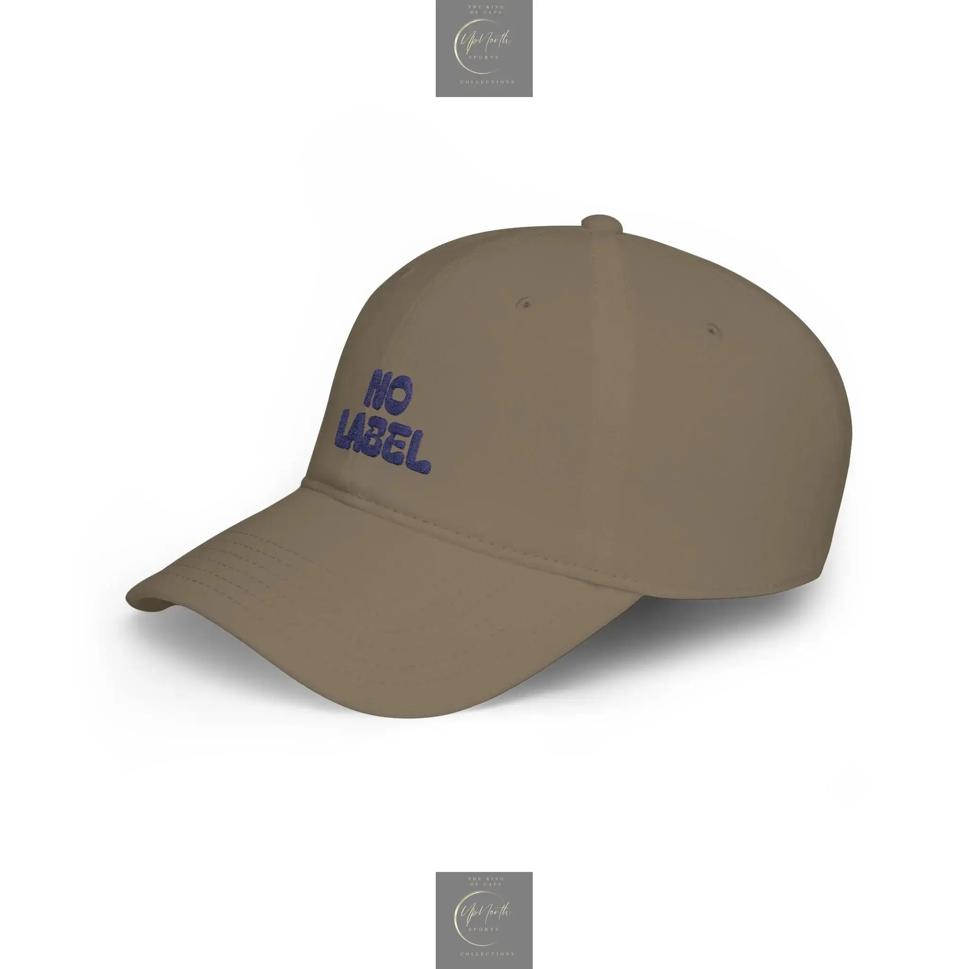No Label Baseball Cap Navy Embroidery Printify