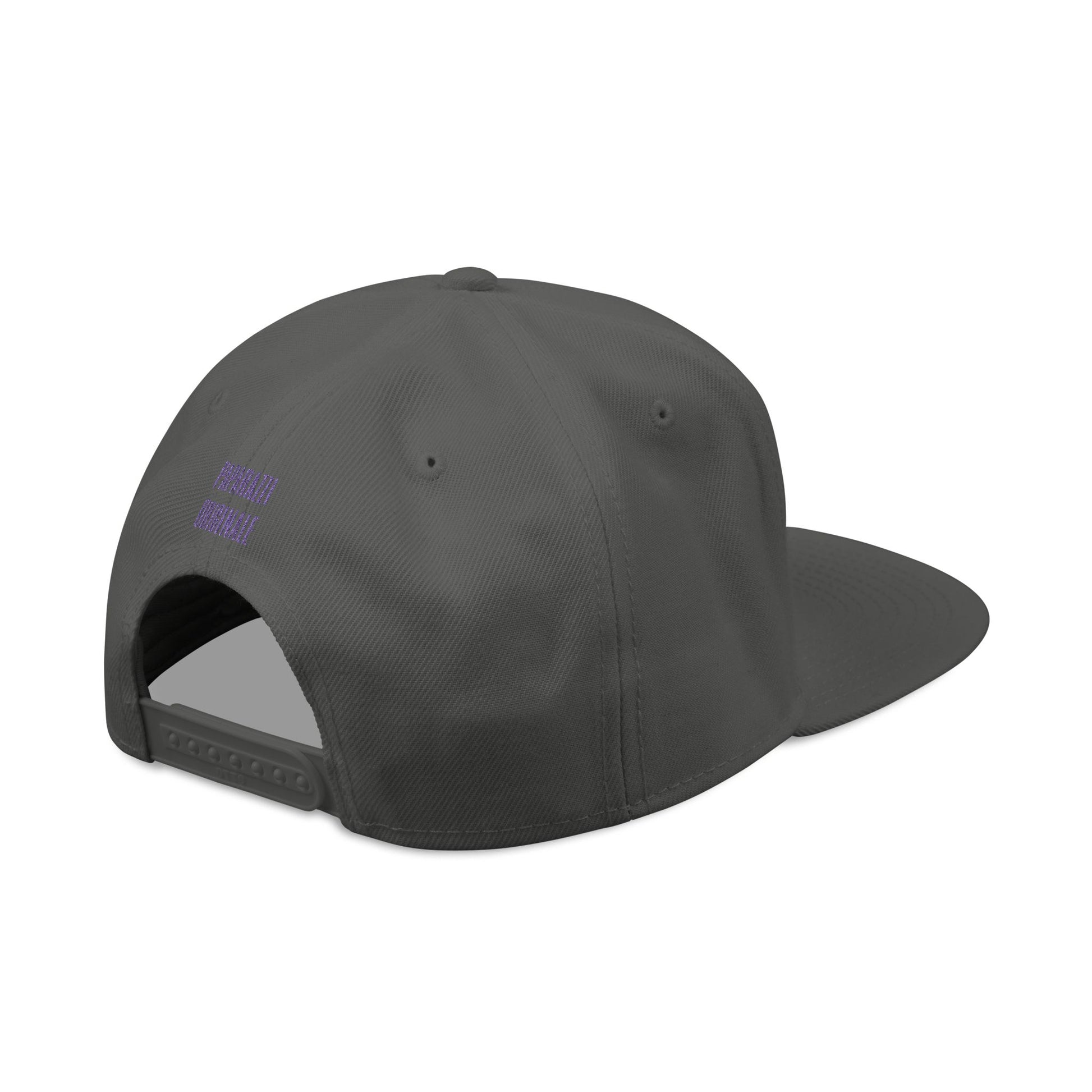 Charcoal Gray Paparazzi Purple Flat Visor Cap back side - Paparazzi Original