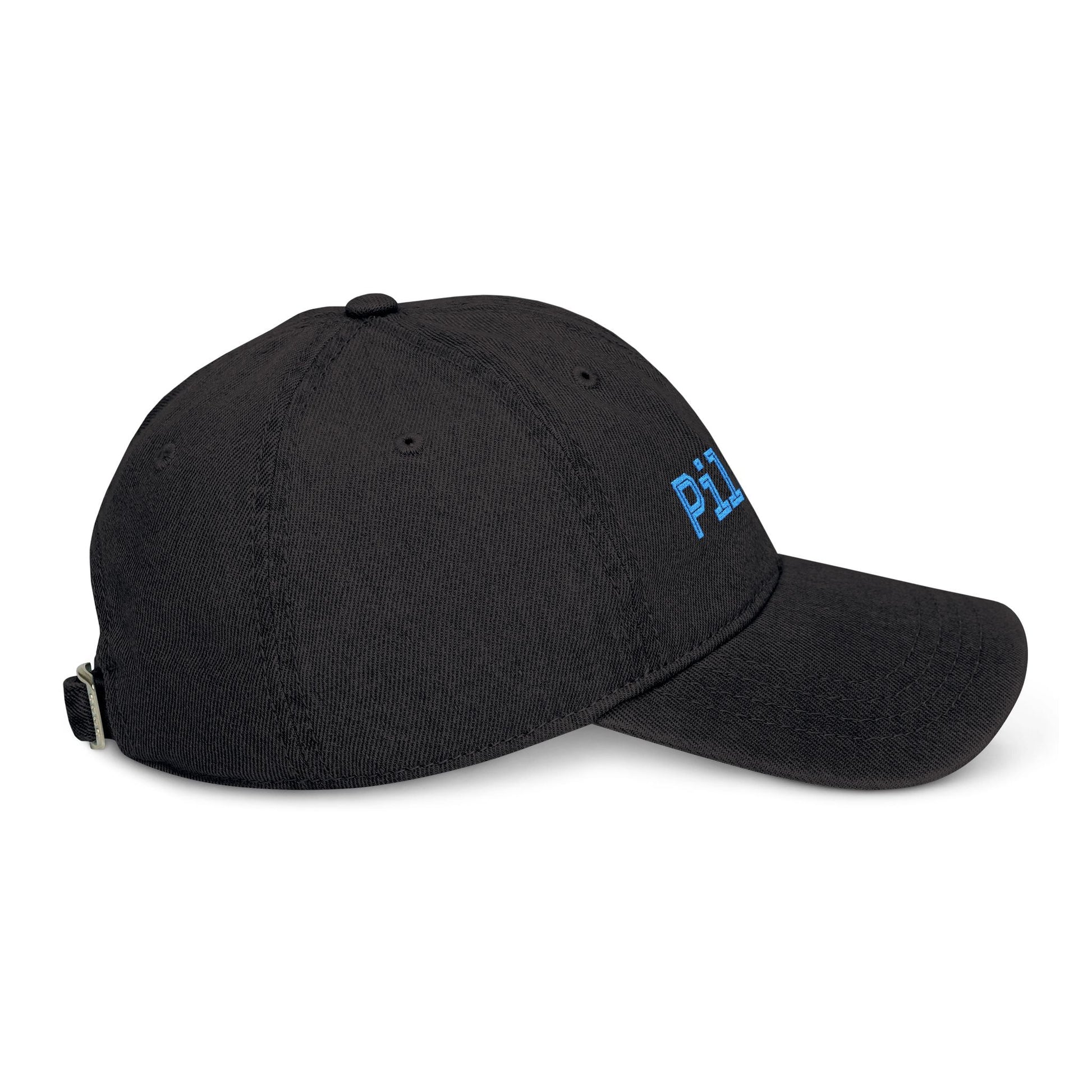 Denim Baseball Cap Piloti in black Printify