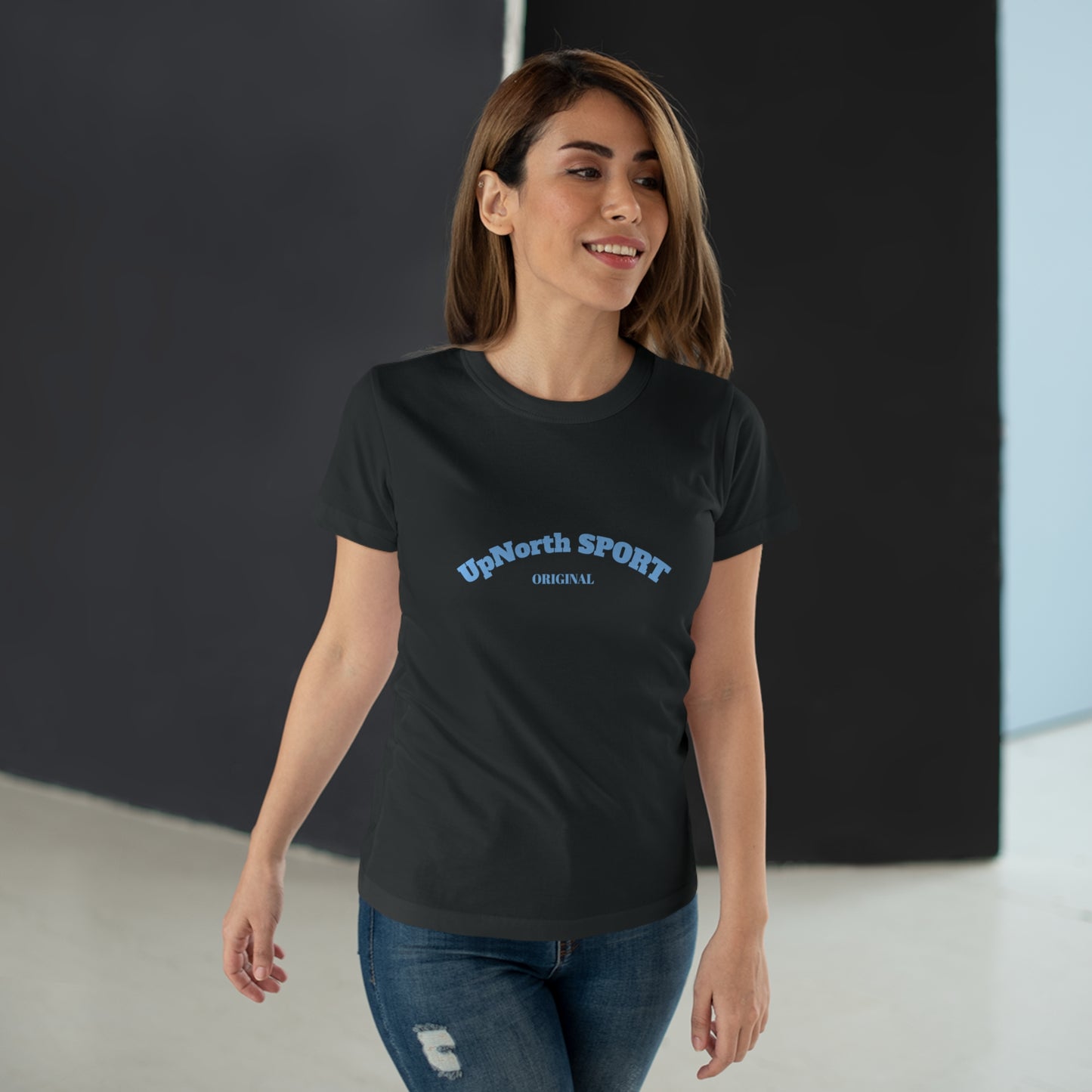 Women T-Shirt black with light blue