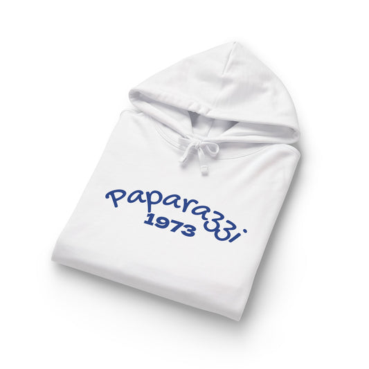 Organic Hoodie by Paparazzi in white with navy blue