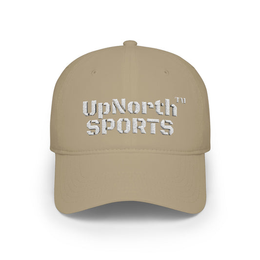 Khaki UpNorth Sports White Baseball Cap frontside - UpNorth SPORTS
