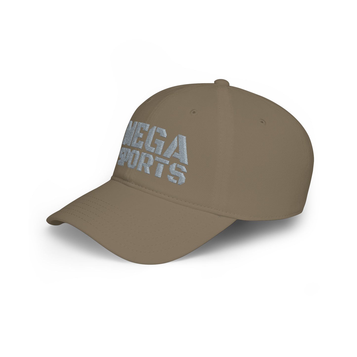 Khaki MEGA Sports Grey Baseball Cap left side - UpNorth SPORTS