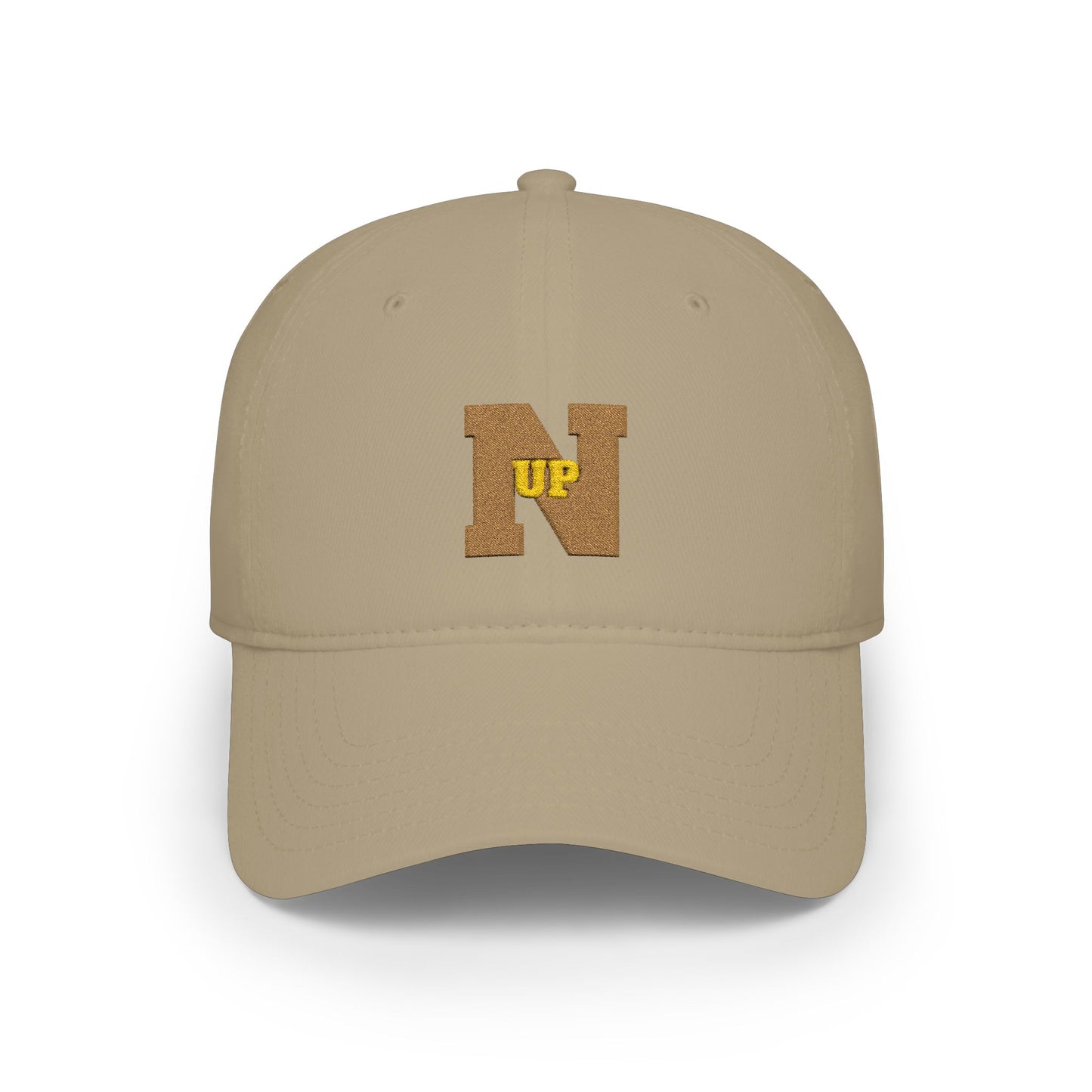 Khaki Old Gold UpN Baseball Cap frontside - UpNorth SPORTS