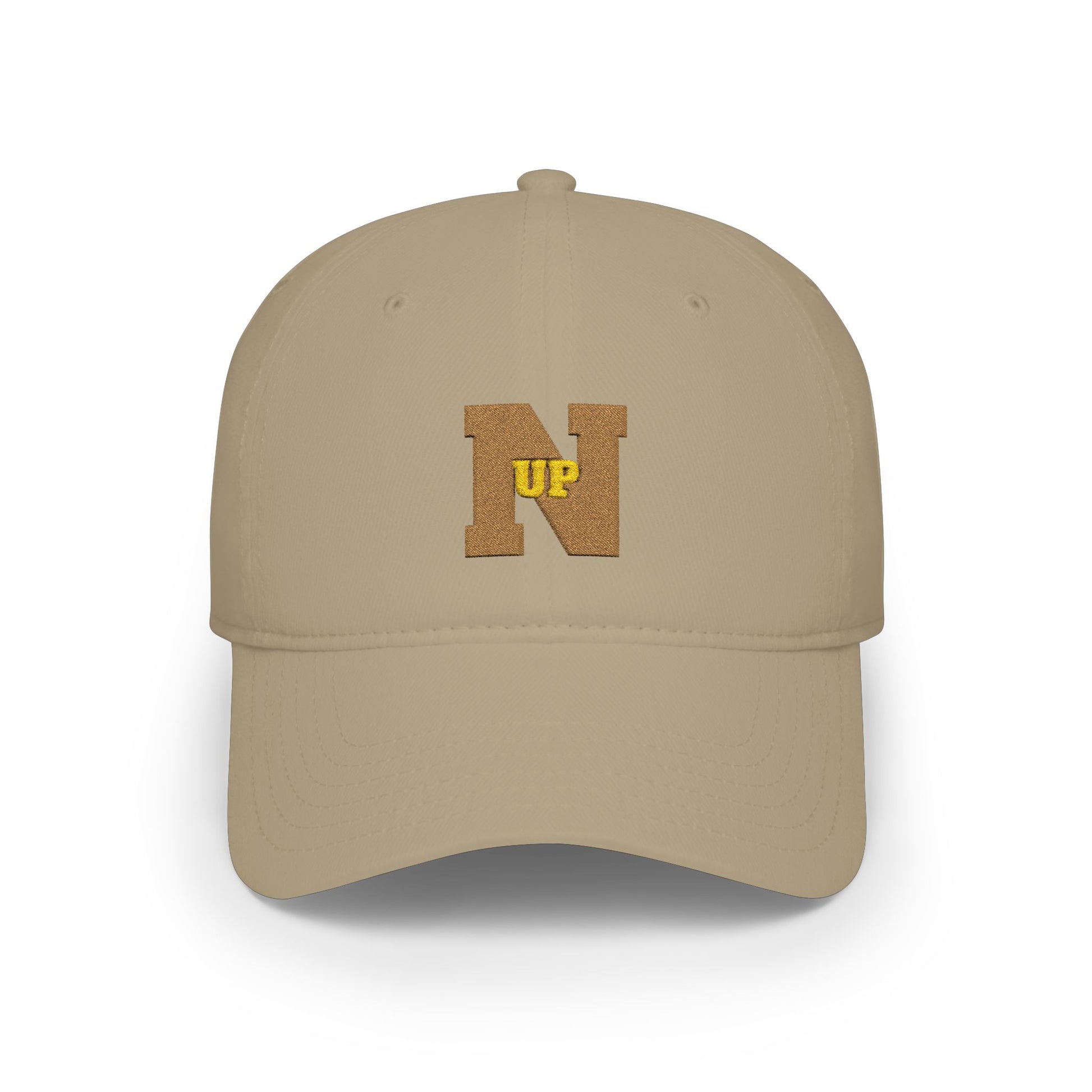 Khaki Old Gold UpN Baseball Cap frontside - UpNorth SPORTS