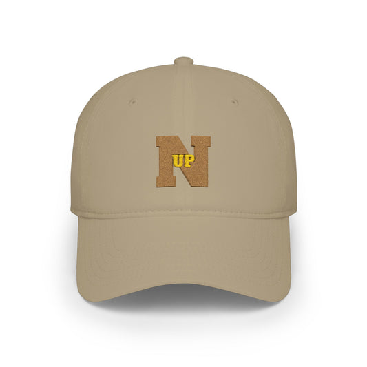 Khaki Old Gold UpN Baseball Cap frontside - UpNorth SPORTS