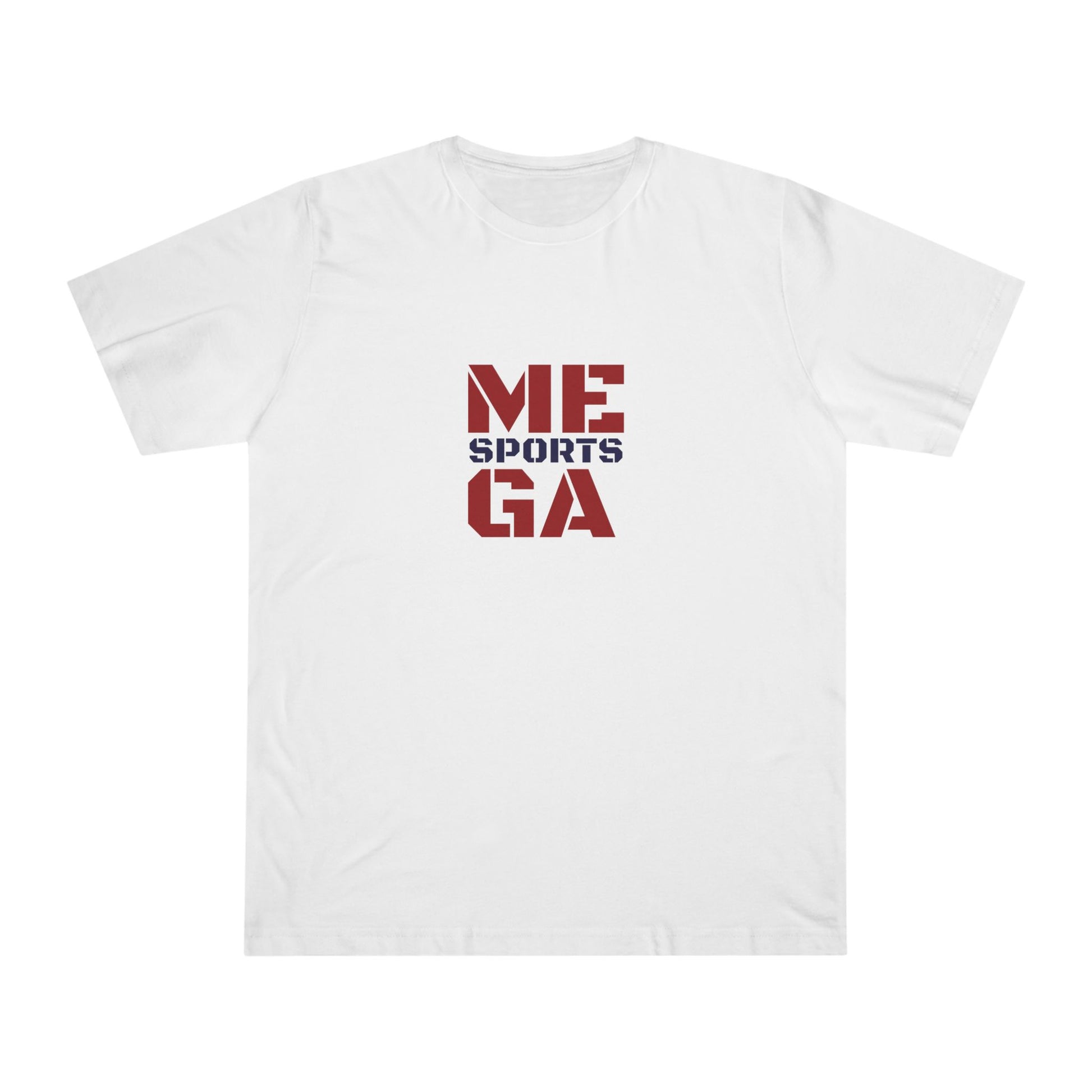 Deluxe White Red MEGASports T-shirt Printify