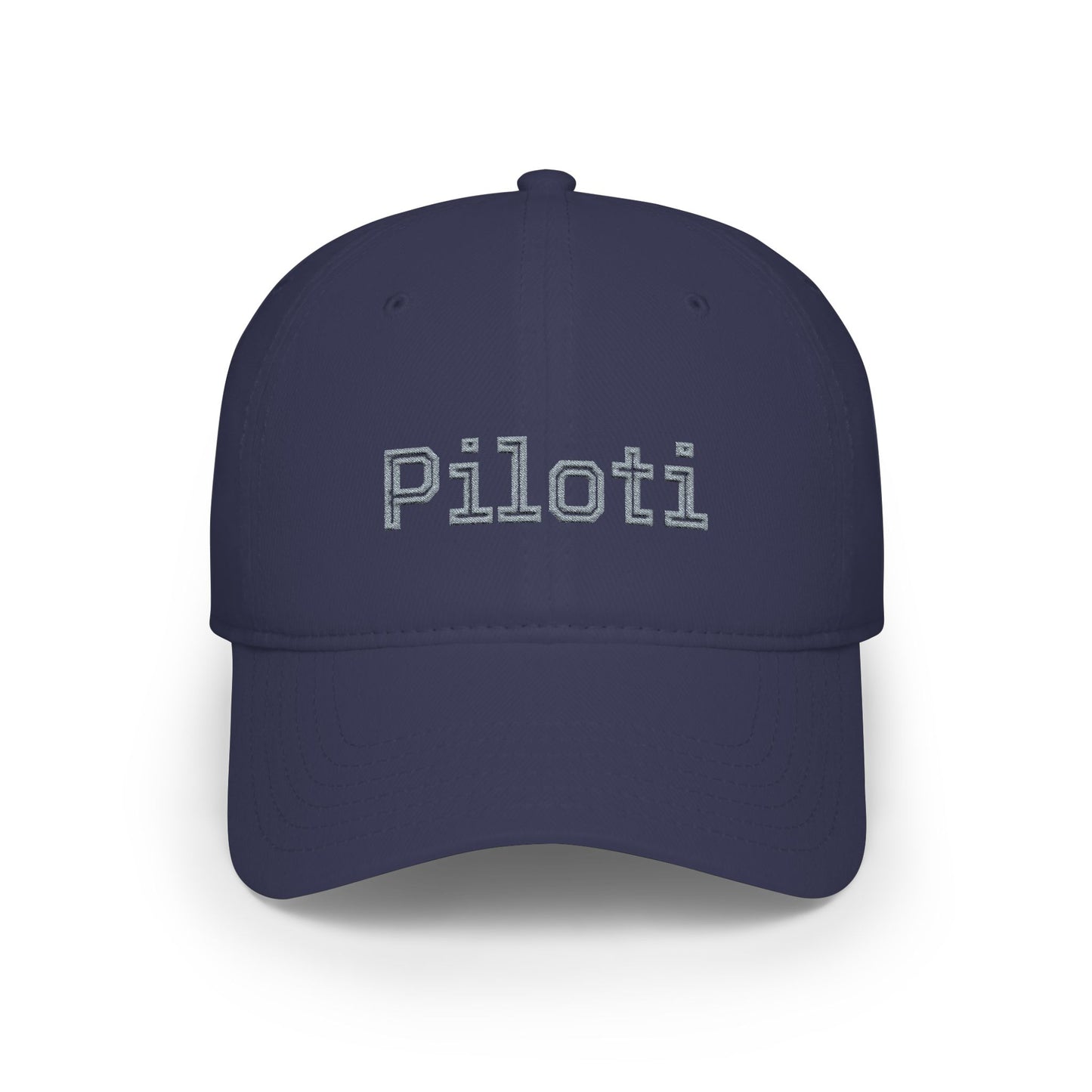 Navy Piloti Baseball Cap Embroidered with Grey front - UpNorth SPORTS