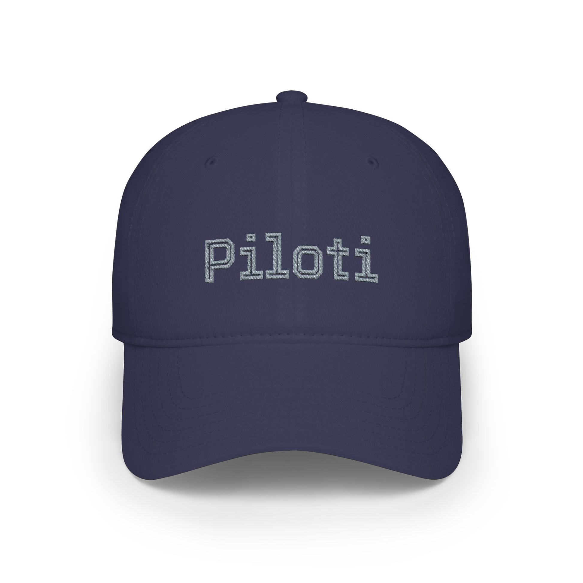 Navy Piloti Baseball Cap Embroidered with Grey front - UpNorth SPORTS