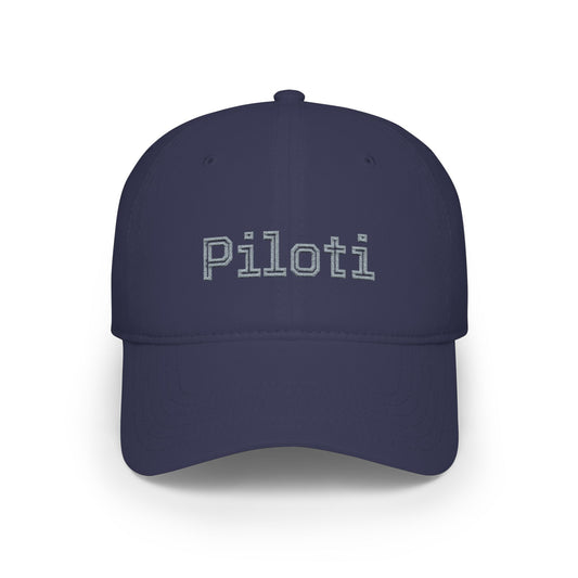 Navy Piloti Baseball Cap Embroidered with Grey front - UpNorth SPORTS