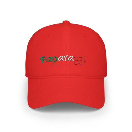 A red Paparazzi baseball cap embroidered with Italy Tricolore frontside - Paparazzi Original