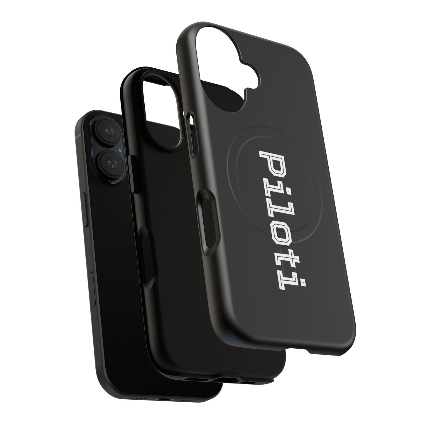 Tough Magnetic iPhone Cases Piloti in black Printify