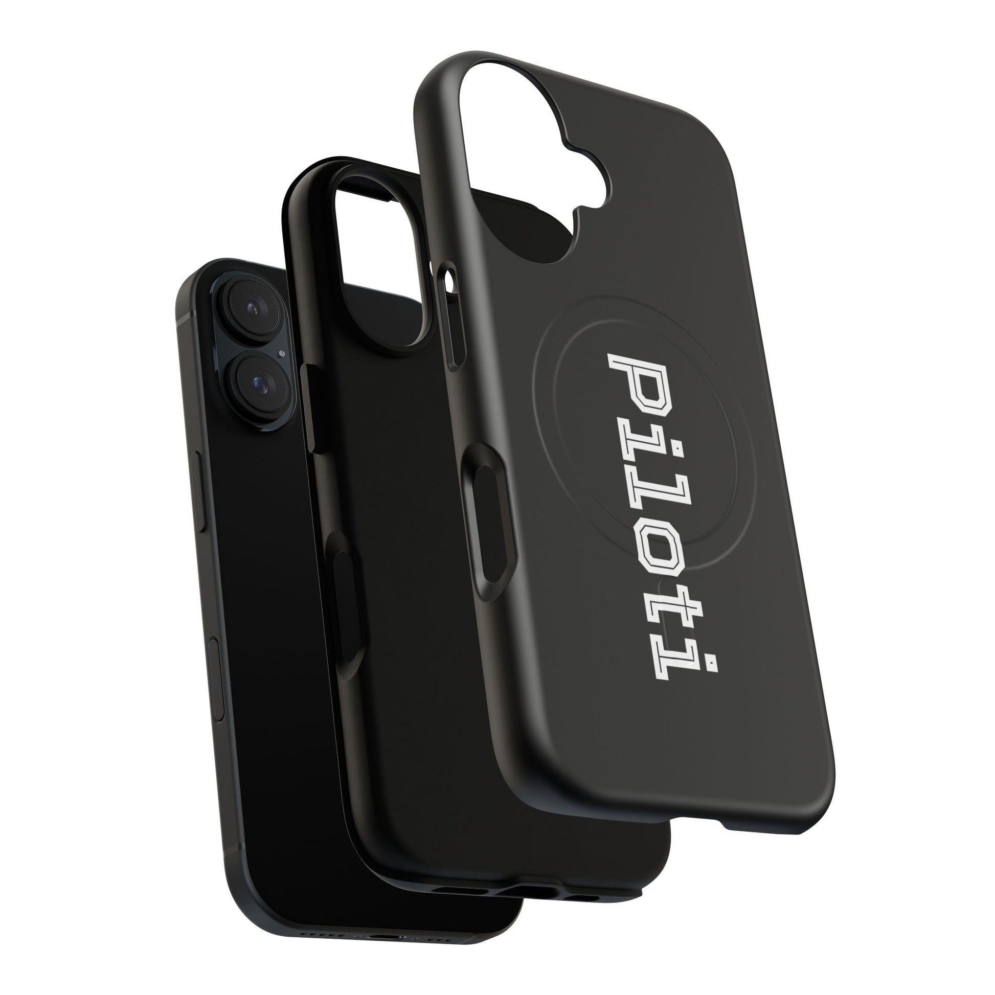 Tough Magnetic iPhone Cases Piloti in black Printify