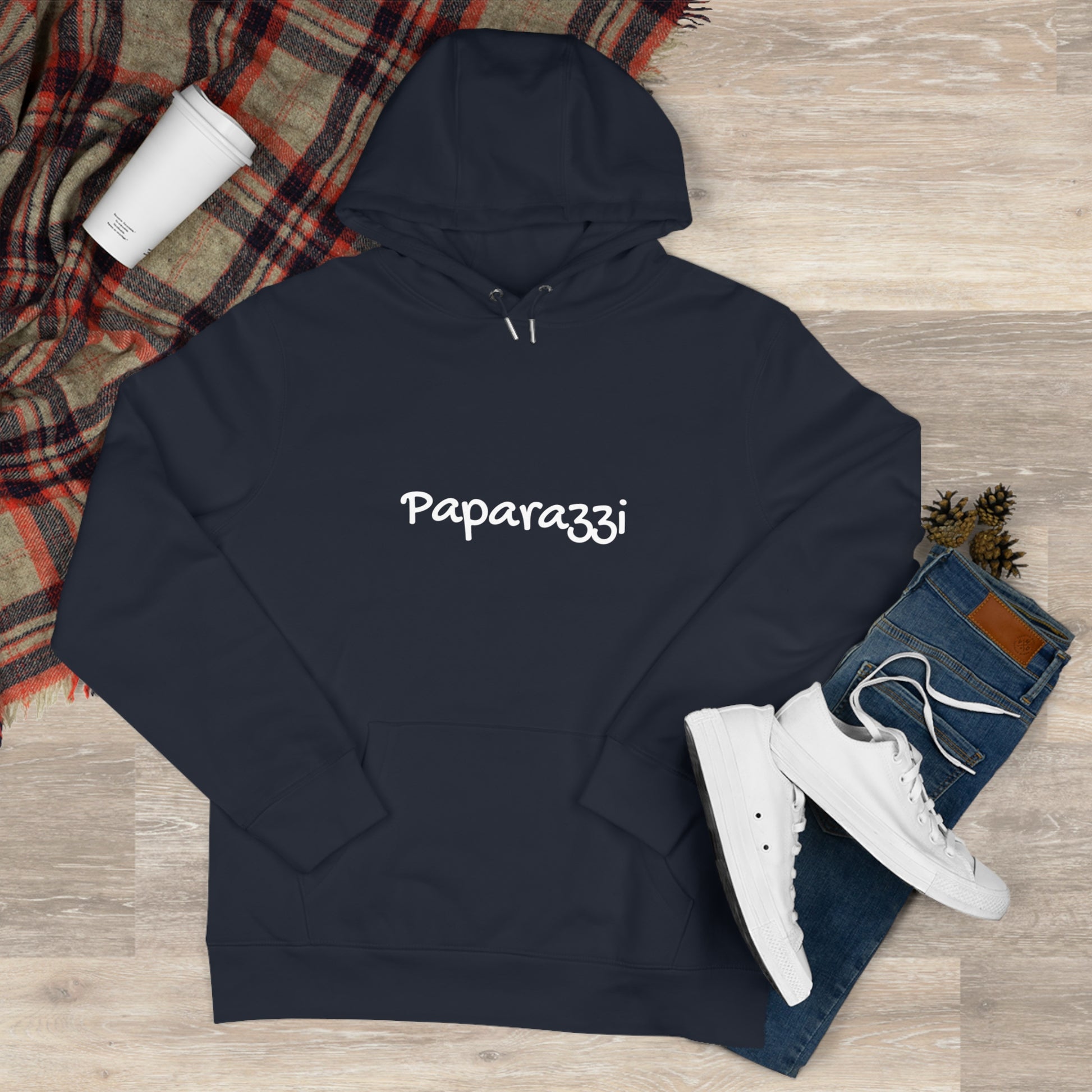Navy Paparazzi White Hoodie Printify