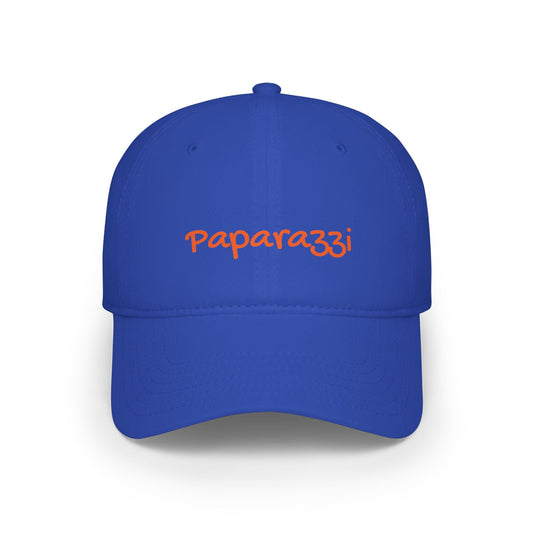 Baseball Cap Paparazzi royal blue and orange flame Printify