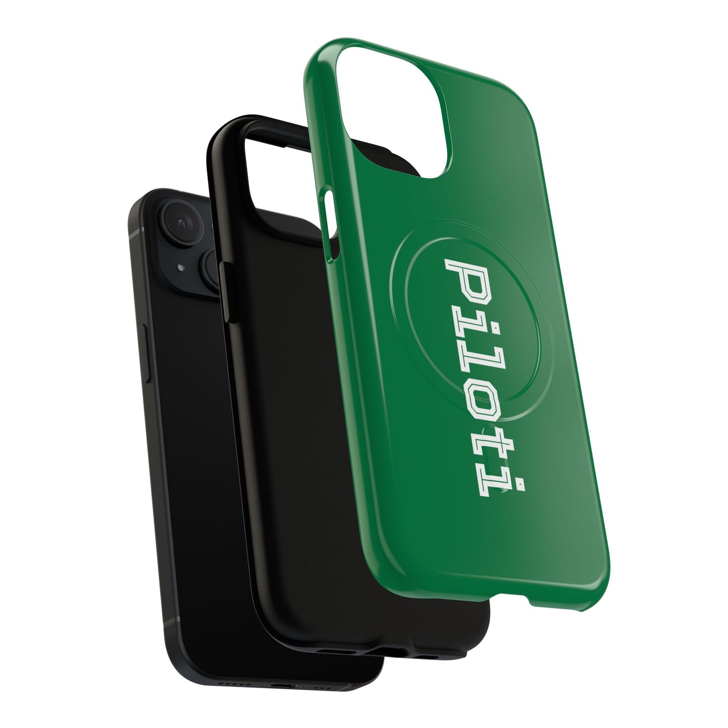 Tough Magnetic iPhone Cases Piloti in dark green Printify