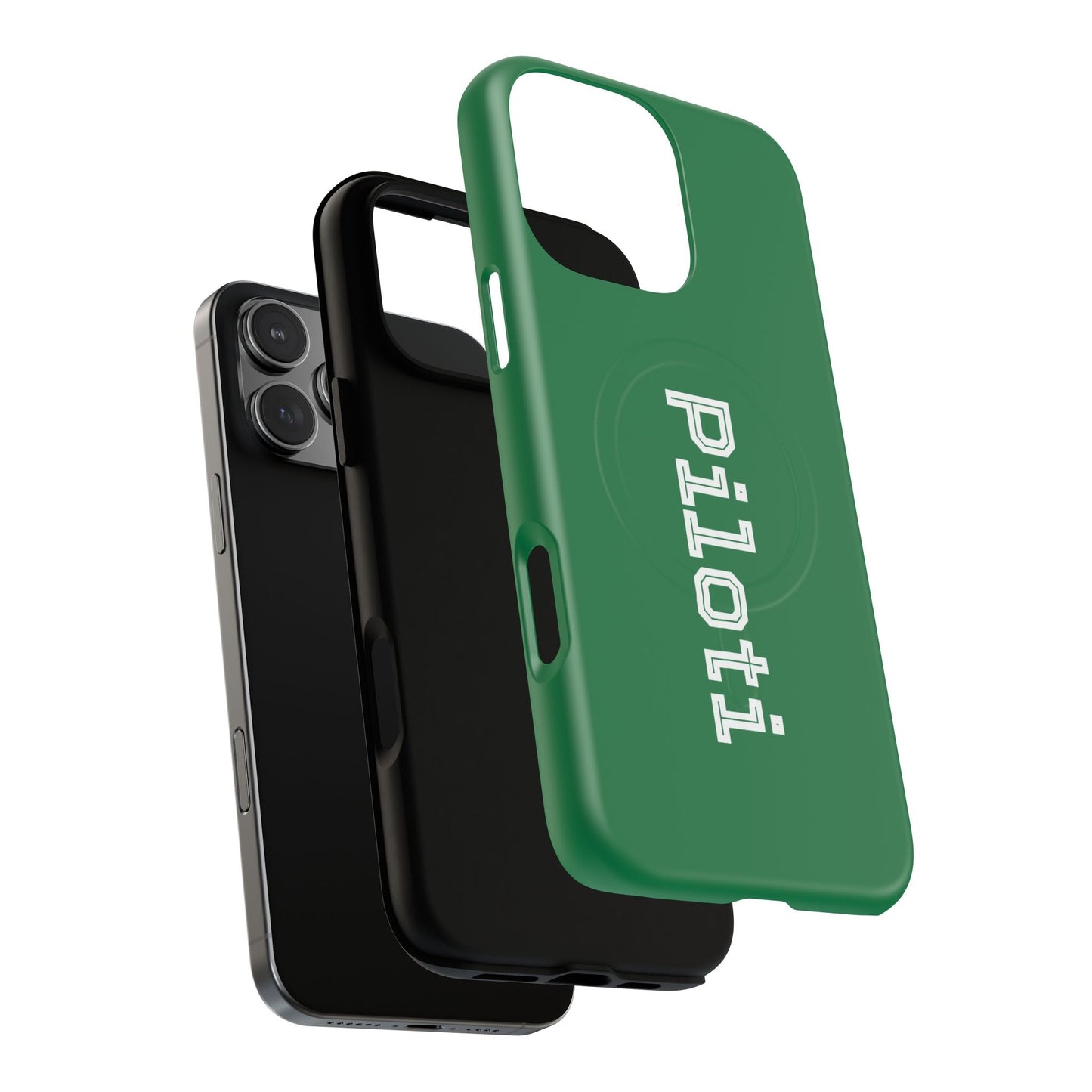 Tough Magnetic iPhone Cases Piloti in dark green Printify