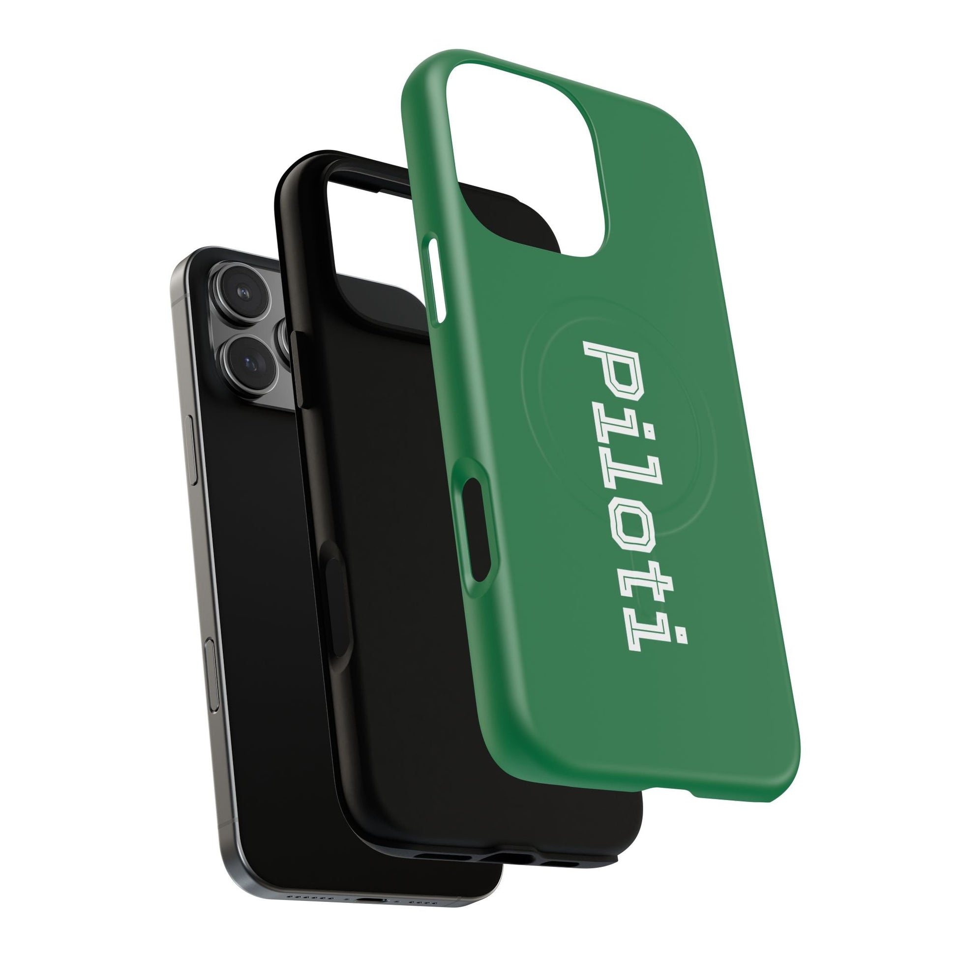 Tough Magnetic iPhone Cases Piloti in dark green Printify