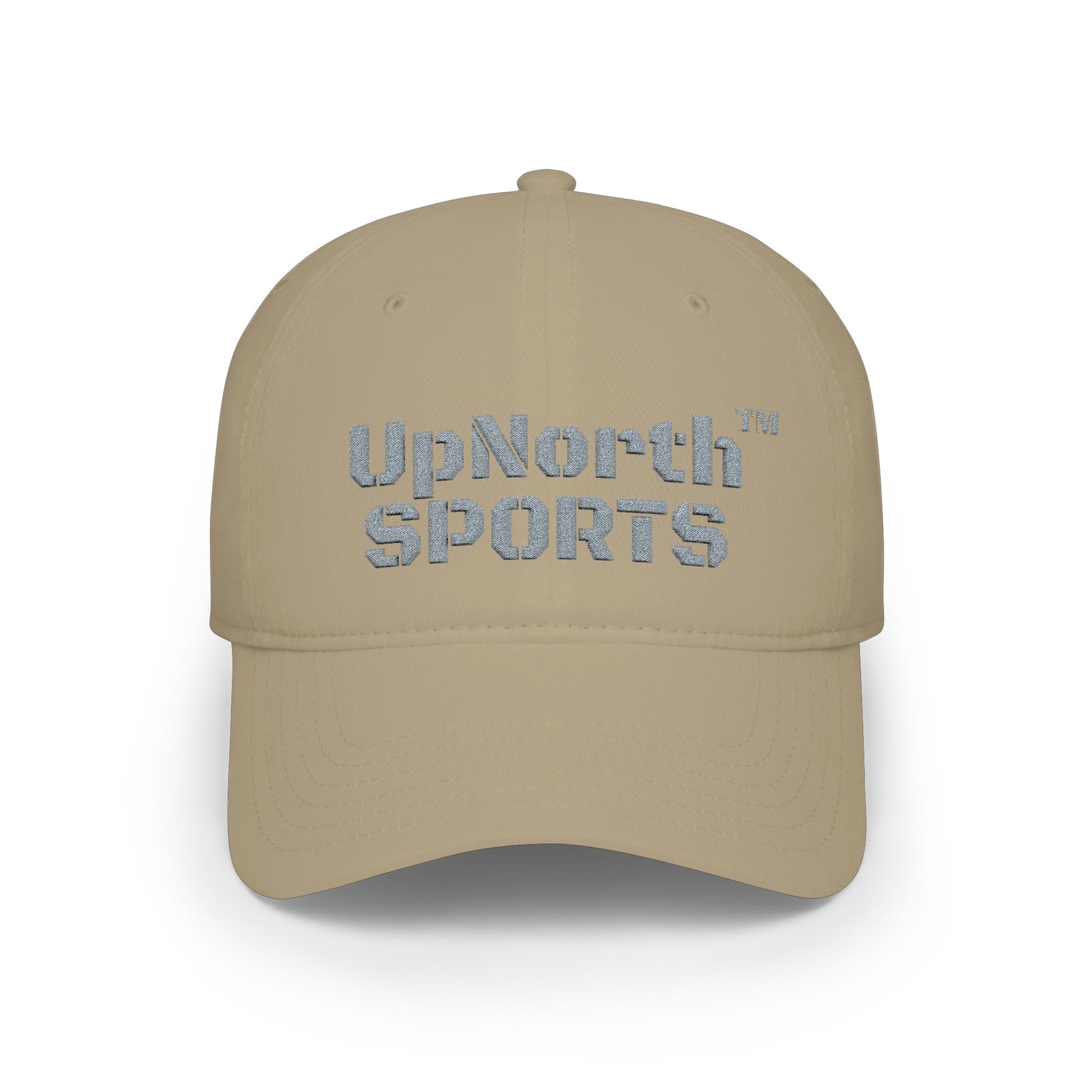 Khaki UpNorth Sports Grey Baseball Cap frontside - UpNorth SPORTS