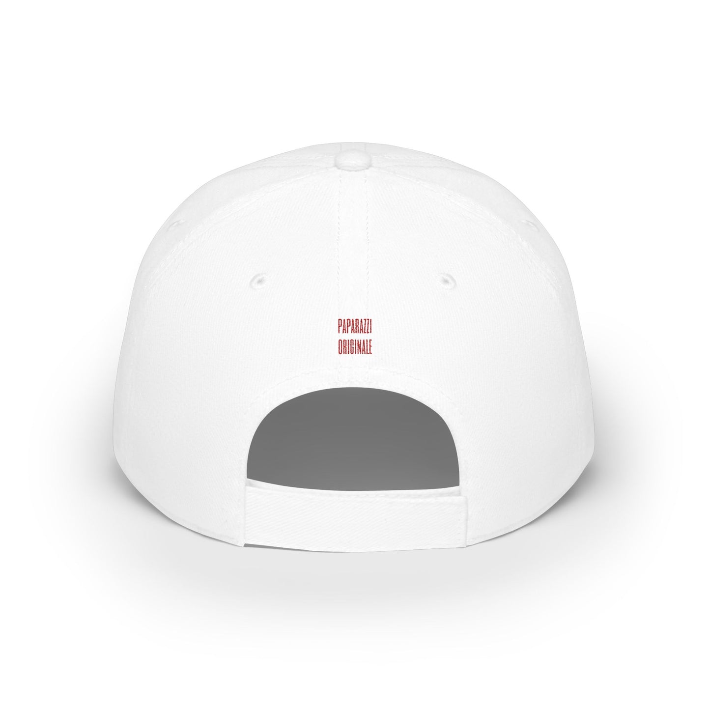 White Paparazzi Silhouette Red Baseball Cap backside - Paparazzi Original