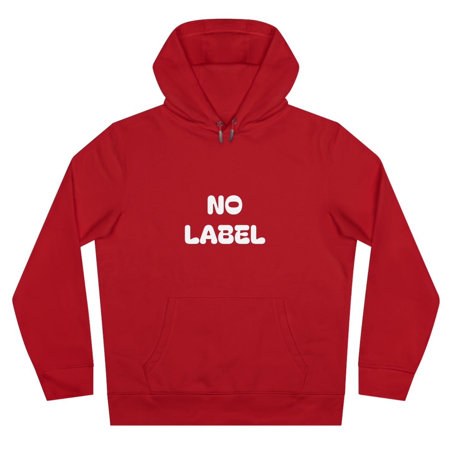 No Label White on Red Hoodie Printify