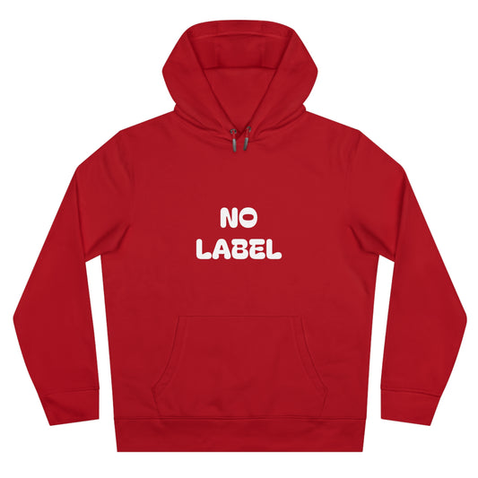 No Label White on Red Hoodie Printify
