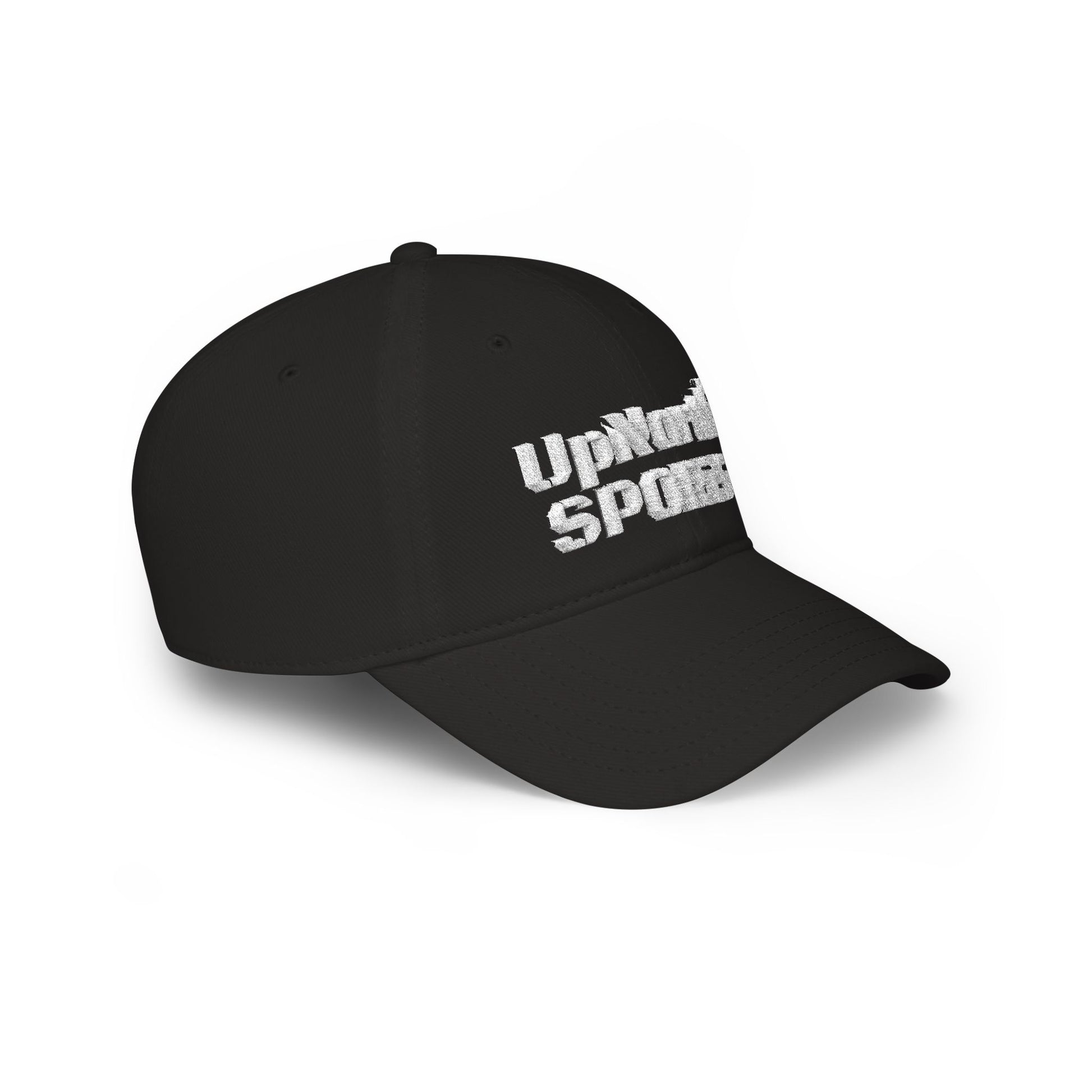 Black UpNorth Sports White Baseball Cap right side - UpNorth SPORTS