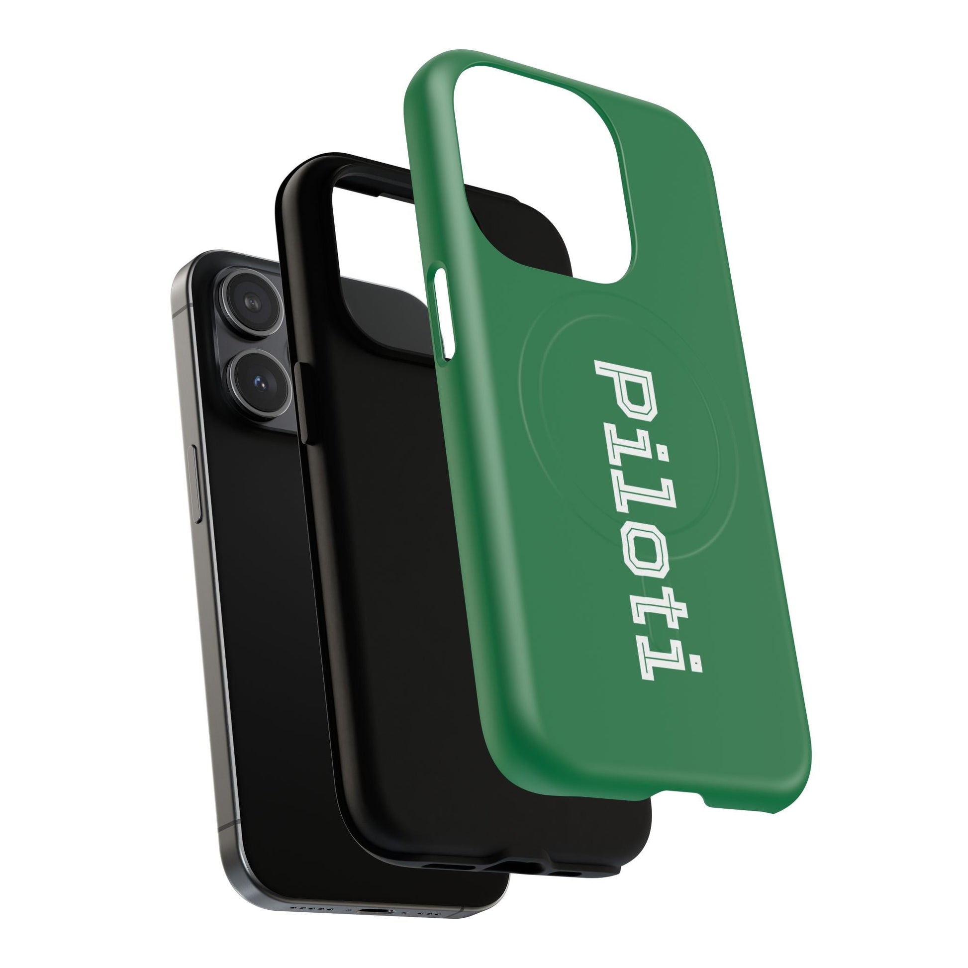 Tough Magnetic iPhone Cases Piloti in dark green Printify