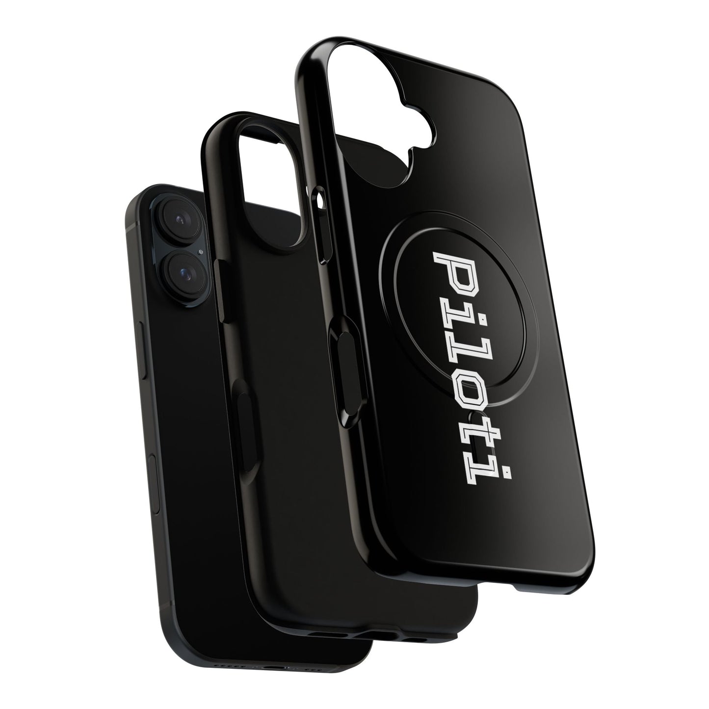 Tough Magnetic iPhone Cases Piloti in black Printify