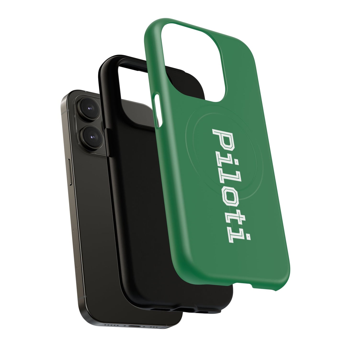 Tough Magnetic iPhone Cases Piloti in dark green Printify
