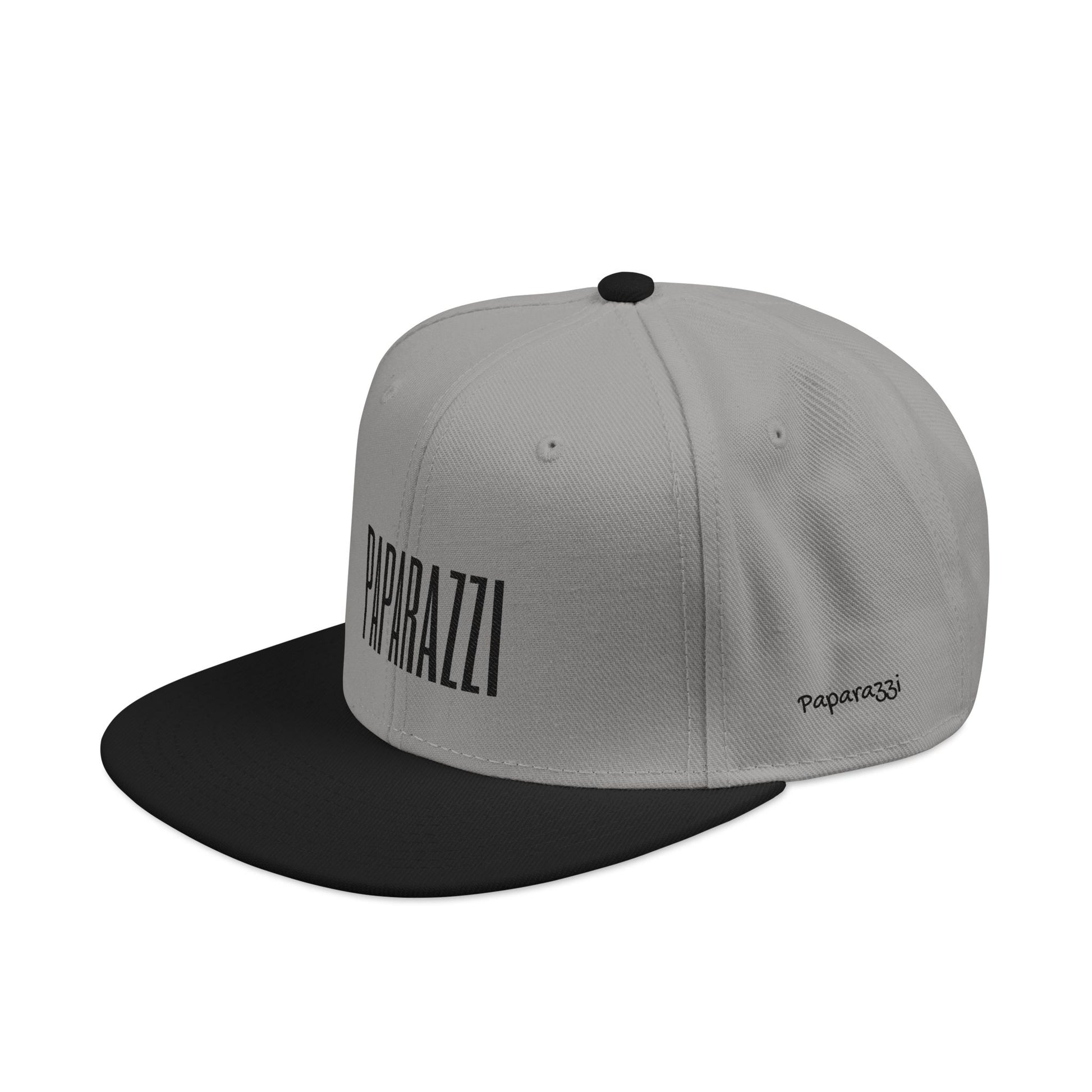 Grey Paparazzi Black Flat Visor Cap left side - Paparazzi Original