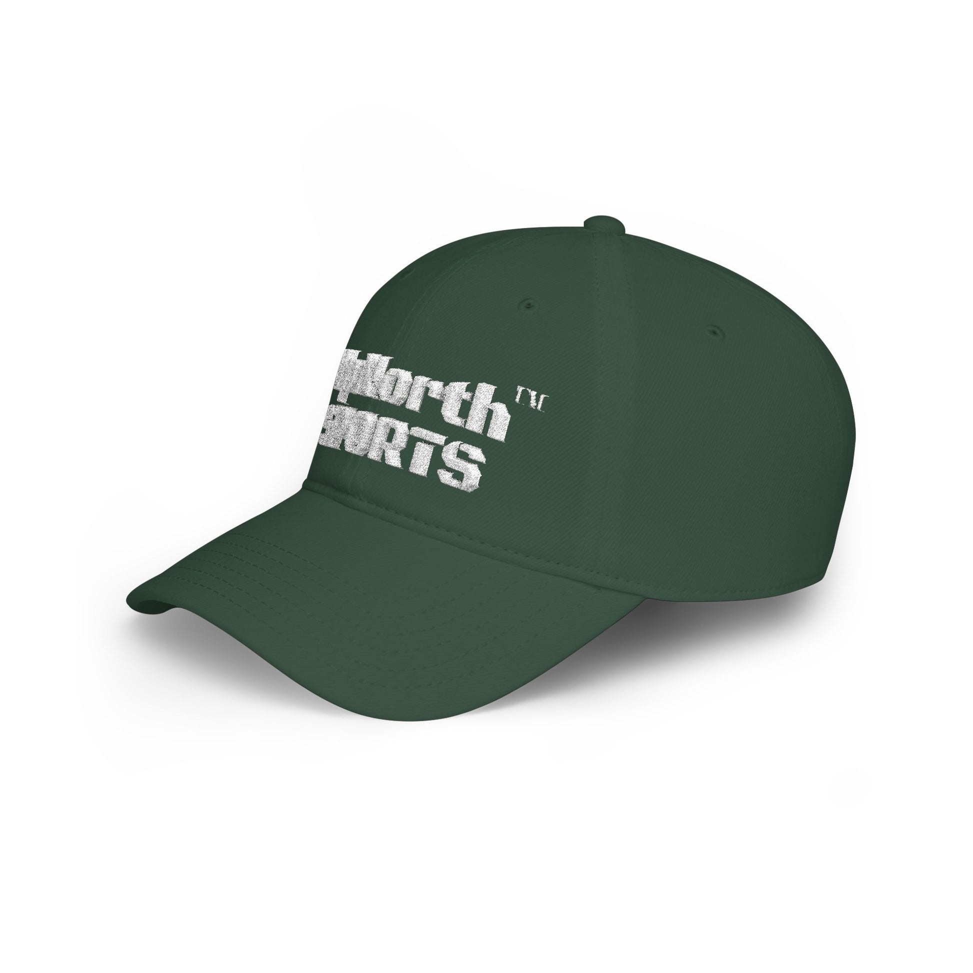 Dark green UpNorth Sports white baseball cap left side - UpNorth SPORTS
