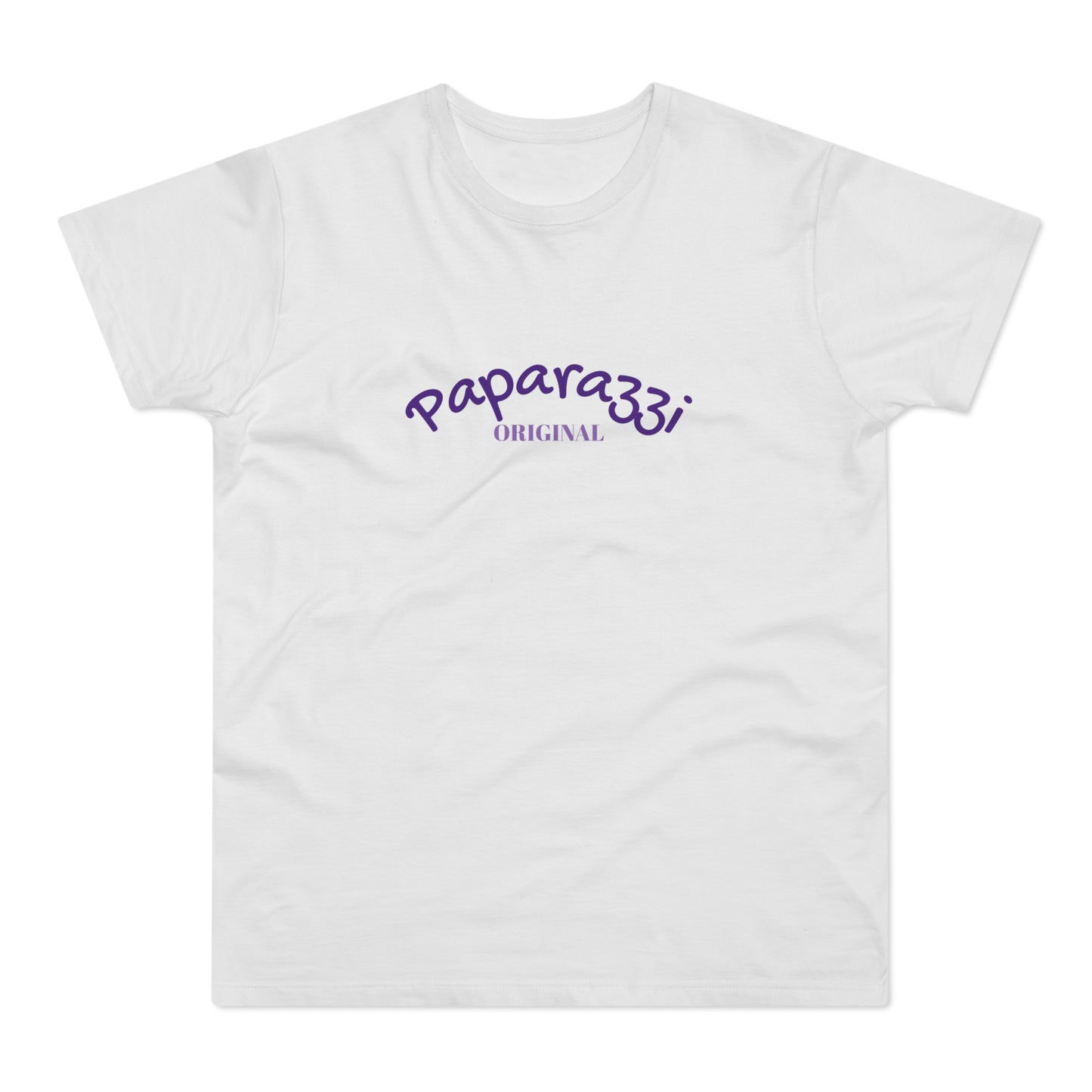 Paparazzi Men T-shirt white with purple and pink