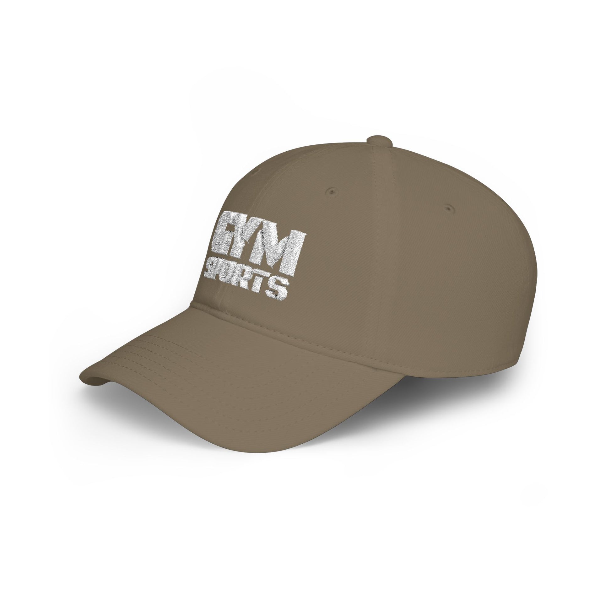 Khaki GYMSports White Baseball Cap left side - UpNorth SPORTS