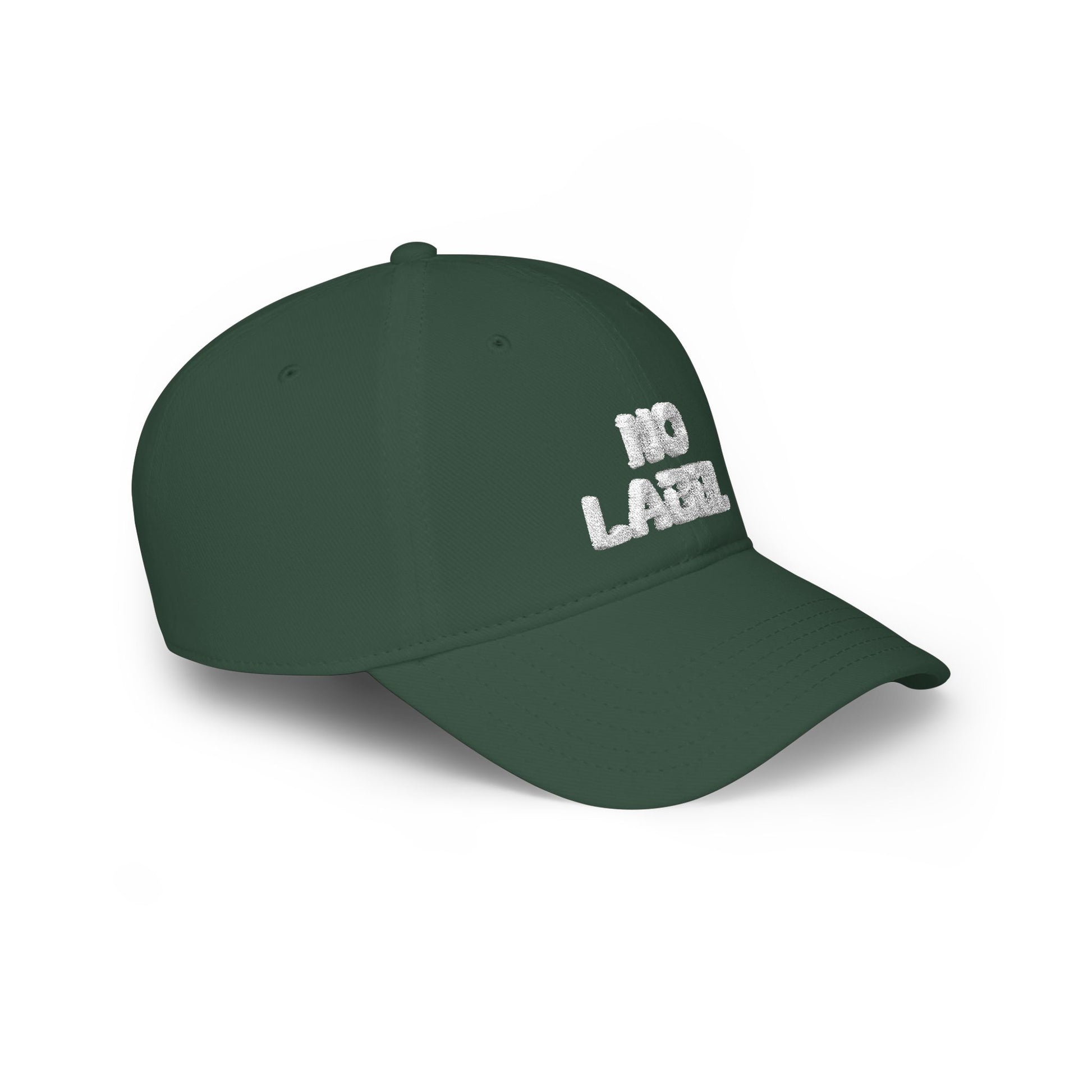 No Label Baseball Cap White Embroidery Printify