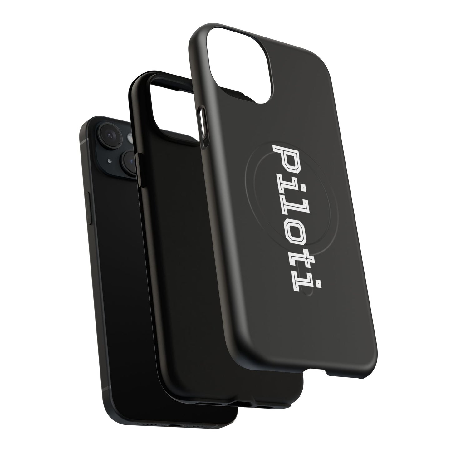 Tough Magnetic iPhone Cases Piloti in black Printify