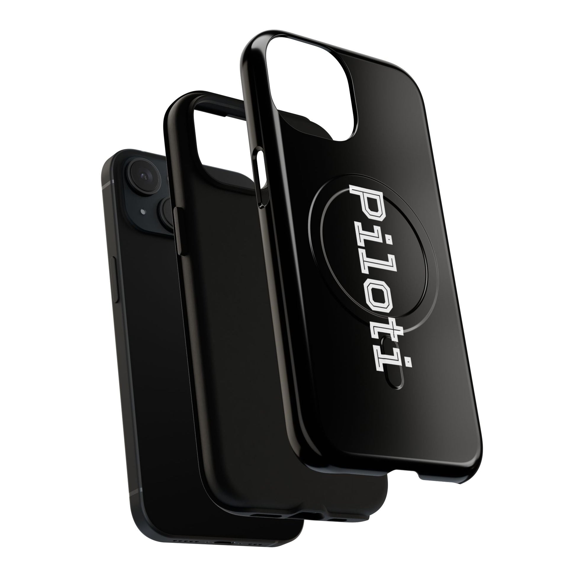 Tough Magnetic iPhone Cases Piloti in black Printify
