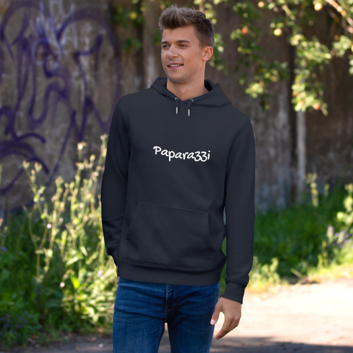 Navy Paparazzi White Hoodie Printify