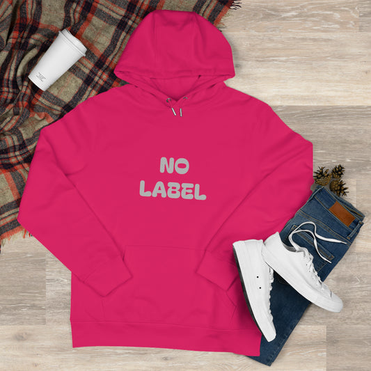 No Label Lightgrey on Magenta Hoodie Printify