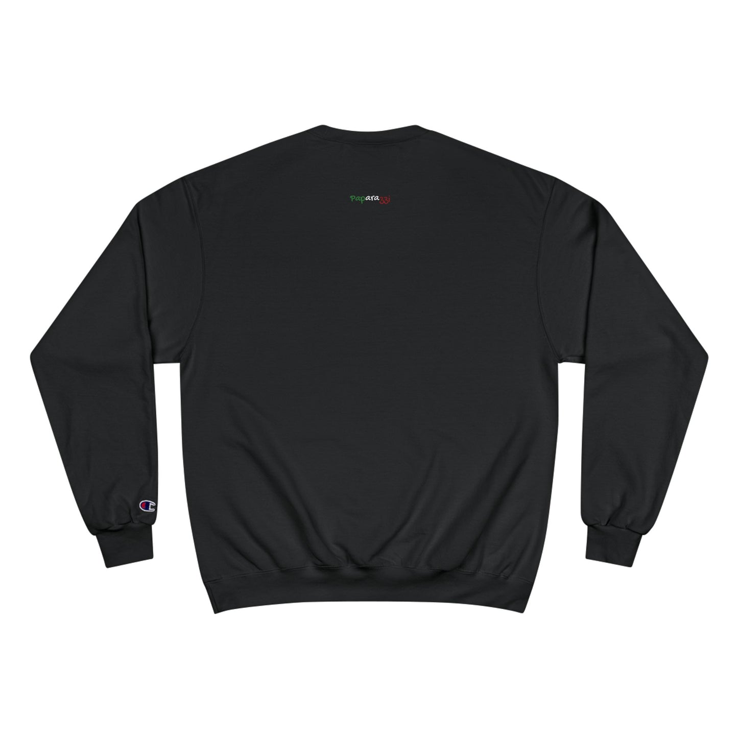 Black Multicolor Tricolore Paparazzi Champion Sweatshirt backside - Paparazzi Original