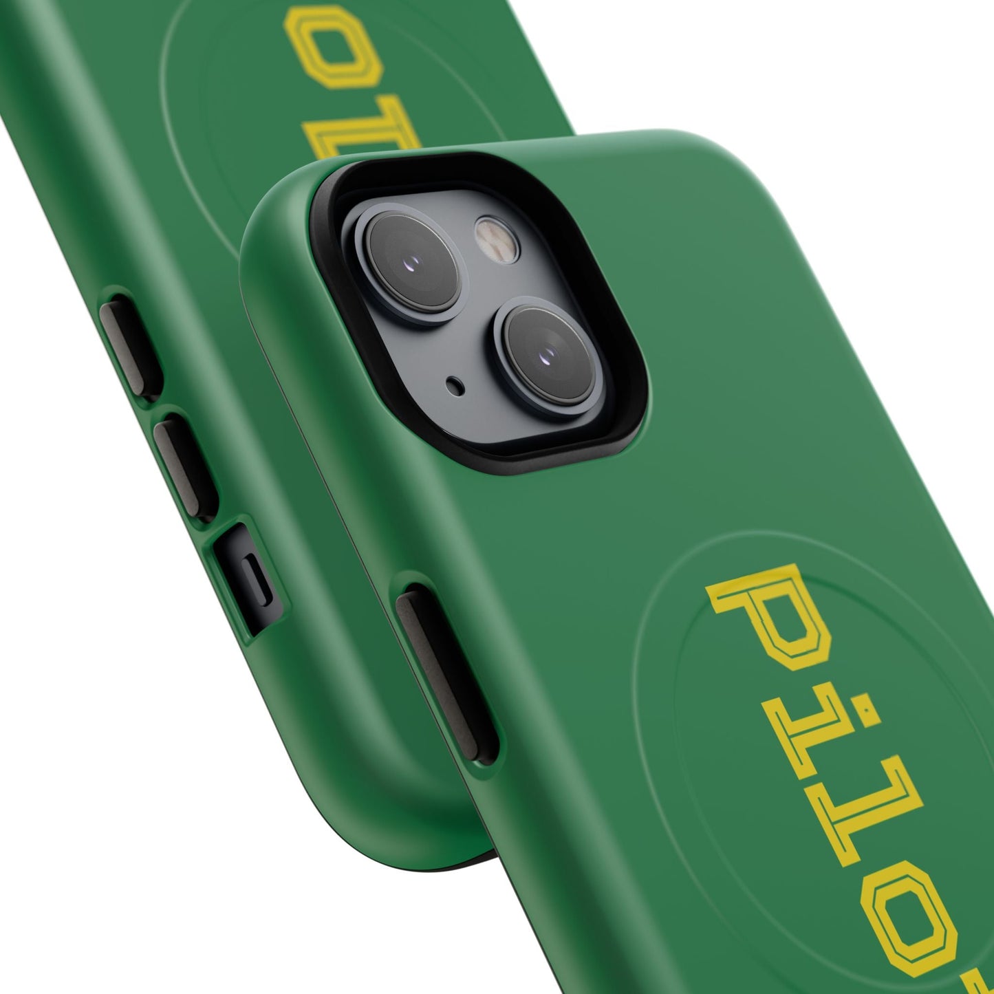 Tough Magnetic iPhone Cases Piloti in dark green with yellow Printify