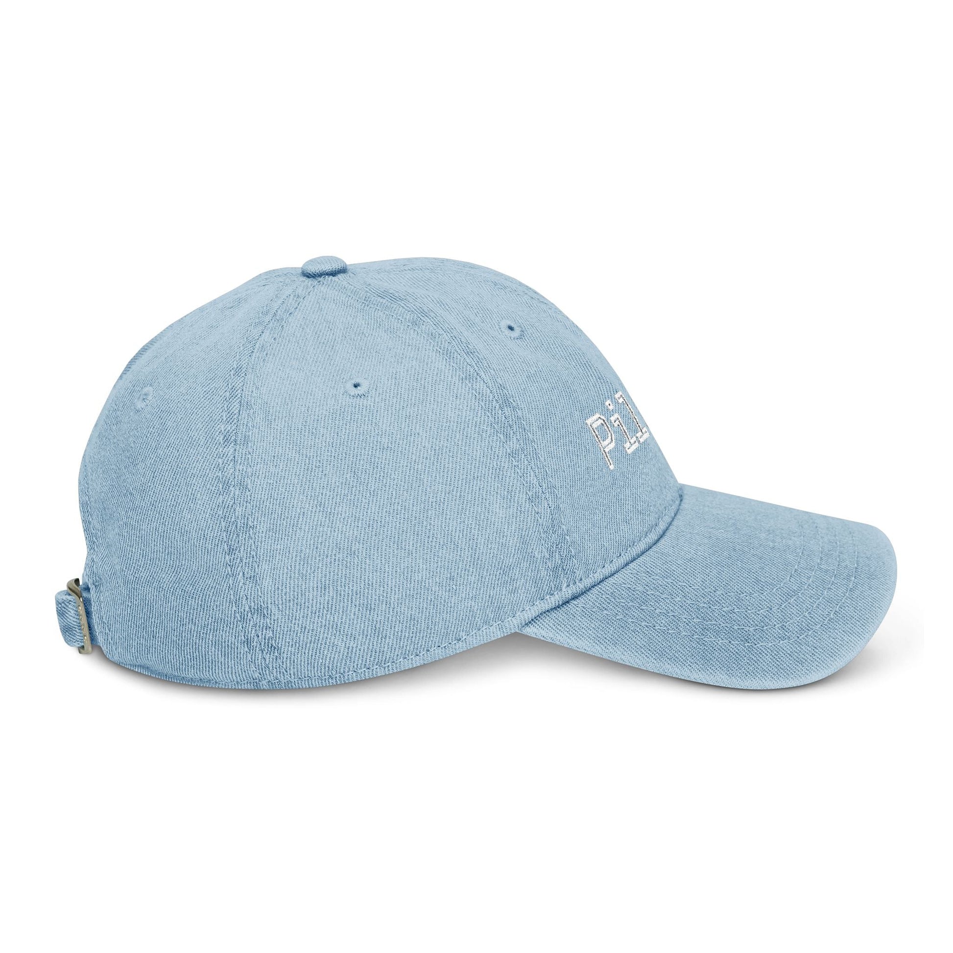 Denim Baseball Cap Piloti in light blue Printify