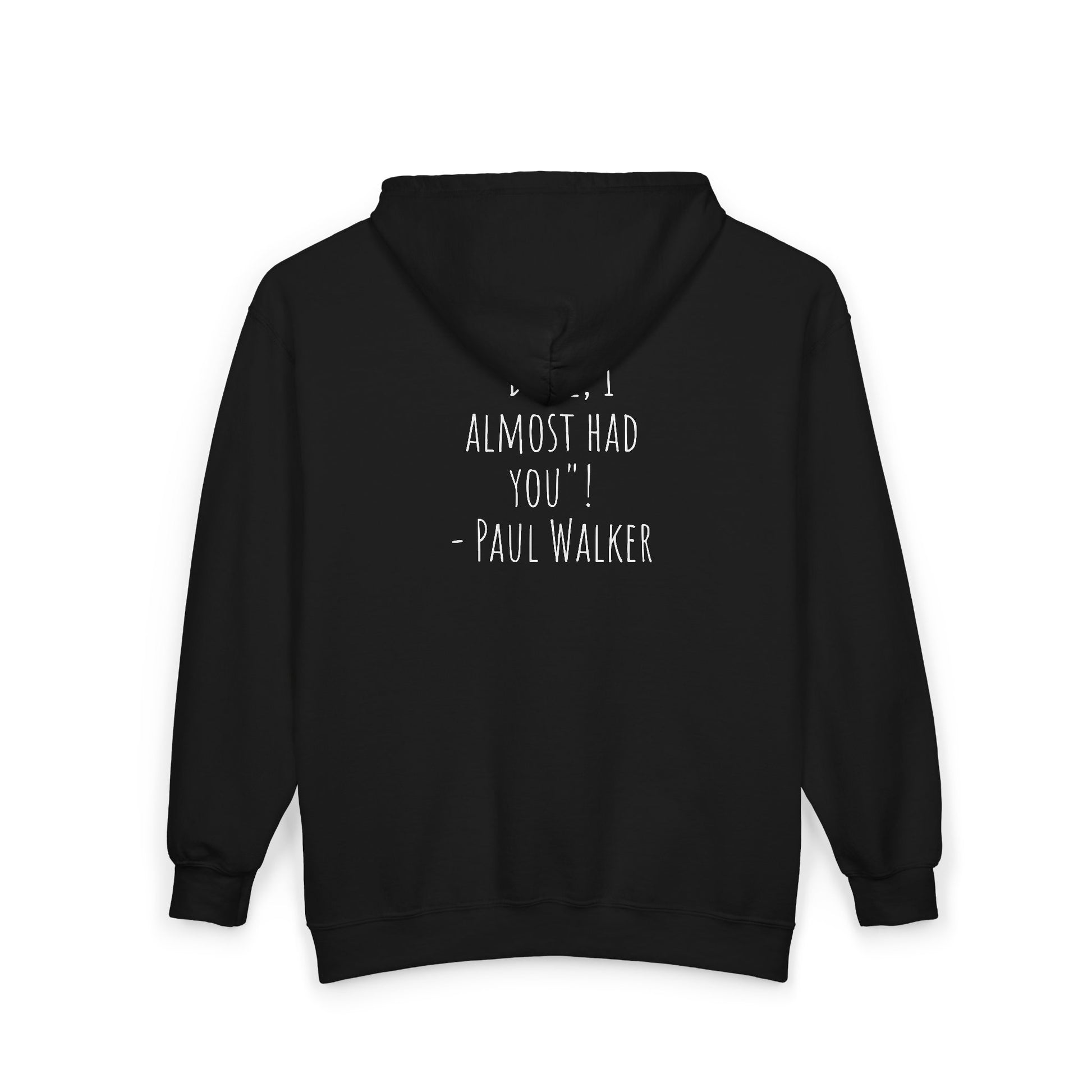 UpNorth Sports Paul Walker black Full Zip Hoodie back - UpNorth SPORTS