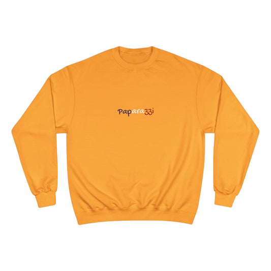 White Royal Gold Paparazzi Champion Sweatshirt Printify