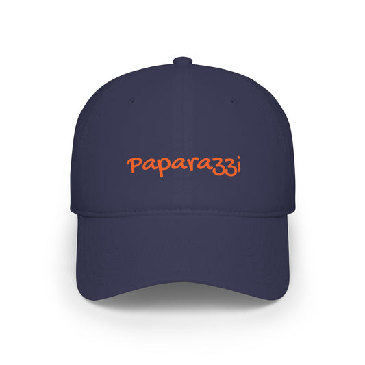 Baseball Cap Paparazzi dark navy and orange flame Printify