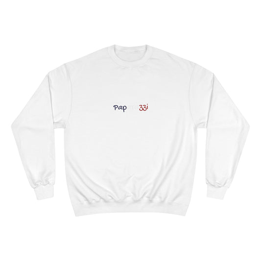 White Royal Gold Paparazzi Champion Sweatshirt Printify