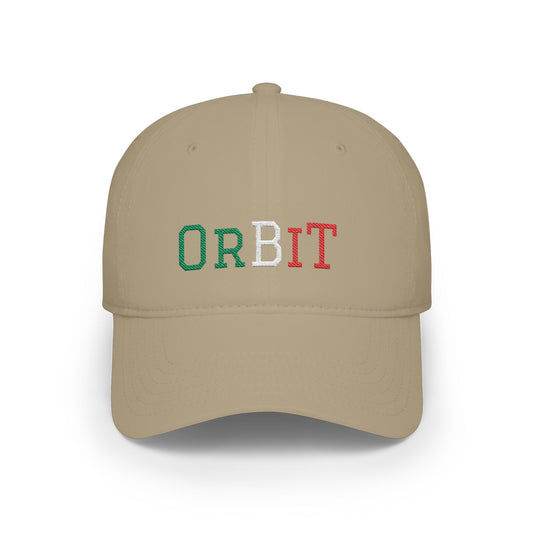 Khaki Orbit Baseball Cap with tricolore embroidery front - UpNorth SPORTS