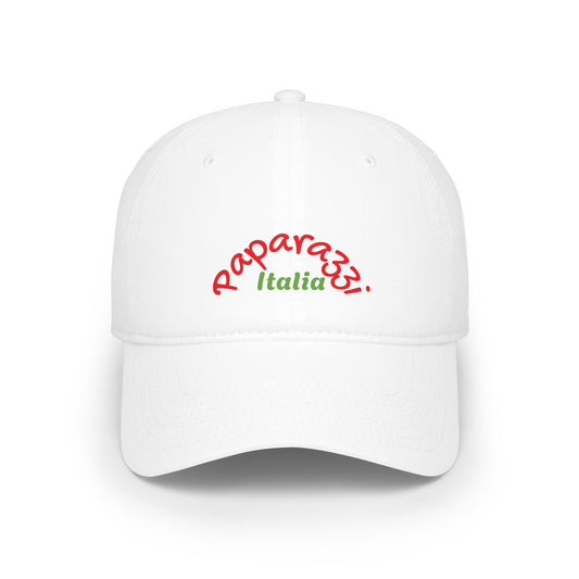 Baseball Cap Paparazzi white with red and green Printify