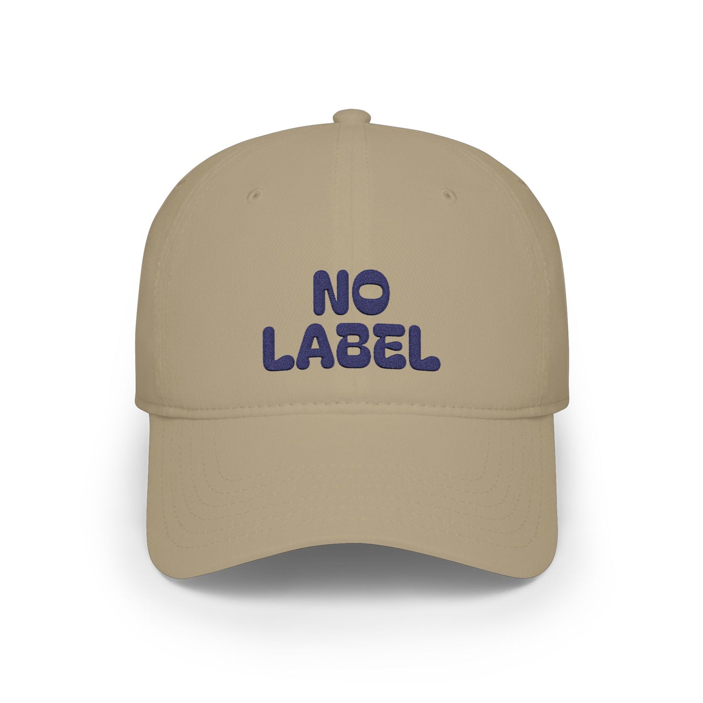 No Label Baseball Cap Navy Embroidery Printify
